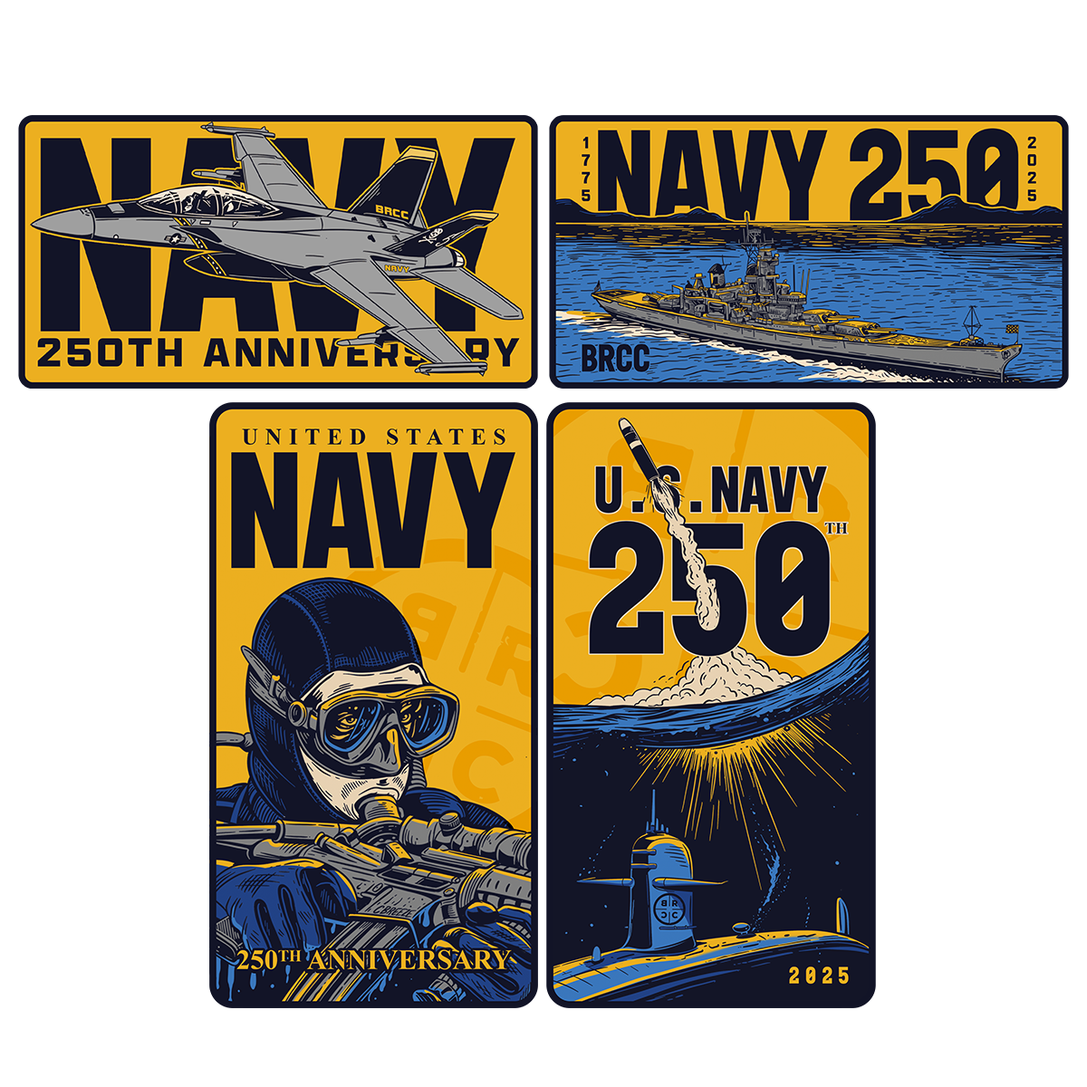 Navy 250Th Sticker Pack