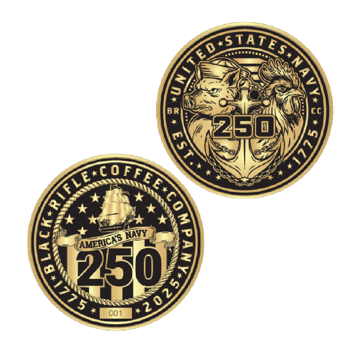 Navy 250Th Challenge Coin